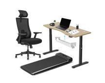 Lifespan Fitness WalkingPad M2 + ErgoDesk 1500mm Oak + Cable Management + DM9 Chair