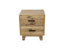 Bedside Table 2 drawers Night Stand Solid Wood Storage Light Brown Colour