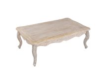 Coffee Table Oak Wood Plywood Veneer White Washed Finish