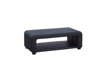 Coffee Table Upholstered PU Leather in Black Colour with open storage