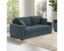 2 Seater Sofa Set Polyester Fabric Charcoal Multilayer Two Pillows Individual Pocket Spring