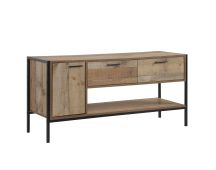 TV Cabinet with 2 Storage Drawers Cabinet Natural Wood Like Particle board Entertainment Unit in Oak colour