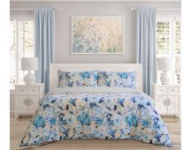 Peach Blossom PRINTED MICROFIBRE QUILT COVER SET - QUEEN