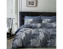 300TC Palm Leaf Blue Reversible Cotton Quilt Cover Set King