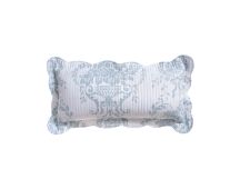 Bianca Florence White Blue Rectangular Cushion