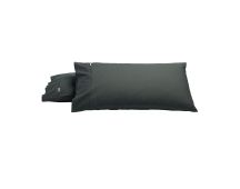 Bianca Pair of Heston Cotton Percale King Pillowcases Charcoal