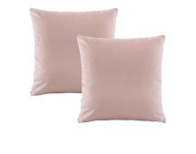 Bianca Pair of Vivid Coordinates Velvet Blush European Pillowcases 65 x 65 cm