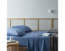 Bianca Natural Sleep Recycled Cotton and Bamboo Sheet Set Blue Double