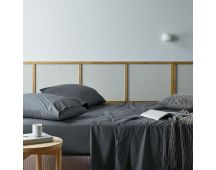 Bianca Natural Sleep Recycled Cotton and Bamboo Sheet Set Charcoal Queen