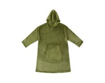 Accessorize Moss Green Super Soft Hooded Blanket Small/Medium