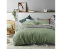 Accessorize 100% Linen Sage Quilt Cover Set Queen