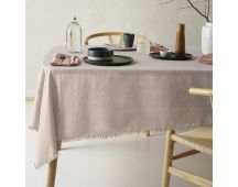 Vintage Design Homewares Gypsy Natural Fringed Washed Linen Cotton Tablecloth 150cm x 230cm