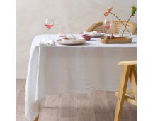 Vintage Design Homewares Helm White Washed Linen Cotton Tablecloth 180cm x 180cm Square