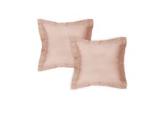 Algodon Pair of 300TC Cotton European Pillowcases Pink