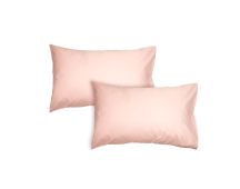 Algodon Pair of 300TC Cotton Standard Pillowcases Pink