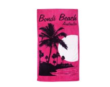 Aqua Blu Bondi Beach Pink 100% Cotton Beach Towel 80 x 150 cm