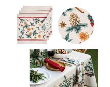 Ladelle Set of 4 Evergreen 100% Cotton Napkins 45 x 45 cm