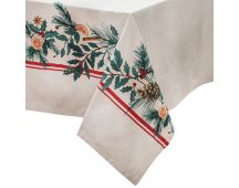 Ladelle 100% Cotton Evergreen Festive Christmas Holiday Tablecloth 150 x 230 cm