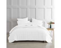 Platinum Collection Ascot White Textured Waffle Weave Coverlet Single/Double