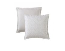 Private Collection Pair of Arlet Stone Jacquard European Pillowcases 65 x 65cm