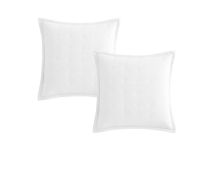 Platinum Collection Pair of Ascot White European Pillowcases 65 x 65 + 16cm