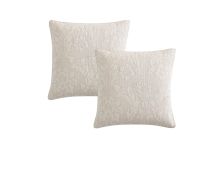 Private Collection Pair of Fleur Sand Jacquard European Pillowcases 65 x 65cm