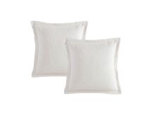 Private Collection Pair of Marbella Ivory 100% Cotton Matelasse European Pillowcases 65 x 65cm