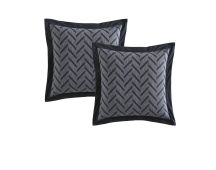 Private Collection Pair of Westport Charcoal Jacquard European Pillowcases 65 x 65cm