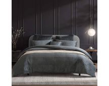 Private Collection Barlow Slate Embroidered Velvet Quilt Cover Set Queen