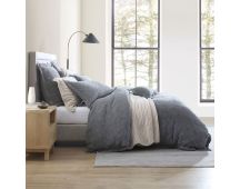 Private Collection Marbella Dark Grey 100% Cotton Matelasse Quilt Cover Set Queen