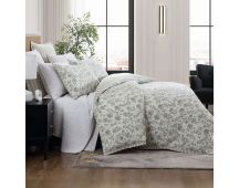 Private Collection Martha's Orchard Sage 250Tc Cotton Percale Printed & Quilted Quilt Cover Set King