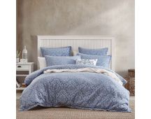 Private Collection Monterey Wedgwood Plain Dyed Chenille Jacquard Quilt Cover Set King