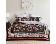 Logan and Mason 250TC Shanghai Nights Black Cotton Sateen Quilt Cover Set King