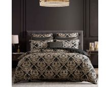 Davinci Vercelli Noir Bold Italianesque Motifs Adorn Robed Finish Quilt Cover Set King