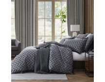 Private Collection Westport Charcoal Jacquard Quilt Cover Set Queen