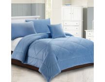 Georges Fine Linens Carrington Quilt / Comforter Set Chambray Blue Super King