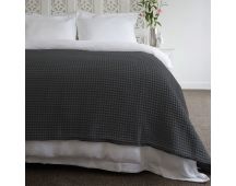 Jenny Mclean Ardent Premium Super Soft Cotton Waffle Blanket Charcoal Queen