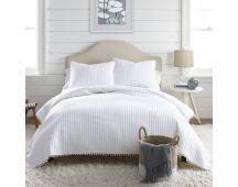 Jenny Mclean Clavo Pompom White 3 Piece 100% Cotton Coverlet Set King