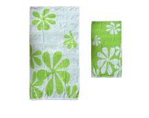 Elements Jacquard REVERSIBLE Cotton Floral Beach Towel - Lime Floral