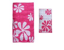 Elements Jacquard REVERSIBLE Cotton Floral Beach Towel - Pink Floral