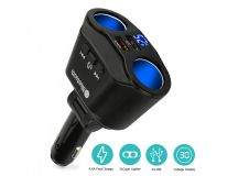 Dual Car Cigarette Lighter Socket Dual USB Charger Adapter Bluetooth5.3 MP3 Player