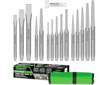 SWANLAKE Punch and Chisel Set, Including Taper Punch, Cold Chisels, Pin Punch, Center Punch (16pcs)