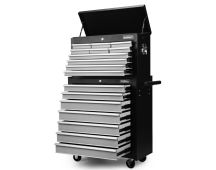 Grey 17 Drawer Tool Box Trolley Cabinet Storage Cart Garage Toolbox Organiser