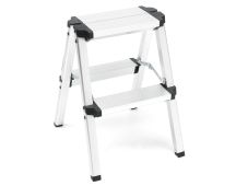 2-Step Portable Folding Ladder, Aluminum Frame Lightweight Home Ladder with Anti Slip Design, 150KG Capacity