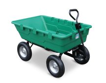 SEDY 225L Poly Pull Dump Cart Garden Hand Trailer Wagon Lawn Wheelbarrow