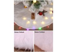 60/78/90/122cm Christmas Snow Plush Tree Skirt Xmas Base Floor Mat Cover Decor, 90cm (35.4")