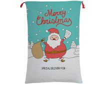 Large Christmas XMAS Hessian Santa Sack Stocking Bag Reindeer Children Gifts Bag, Cartoon Santa