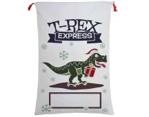 Large Christmas XMAS Hessian Santa Sack Stocking Bag Reindeer Children Gifts Bag, Cream - T-Rex Express