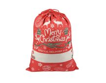 Large Christmas XMAS Hessian Santa Sack Stocking Bag Reindeer Children Gifts Bag, Red - Reindeer Gift