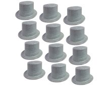 12x GLITTER TOP HAT Fancy Party Plastic Costume Tall Cap Fun Dress Up BULK - Silver